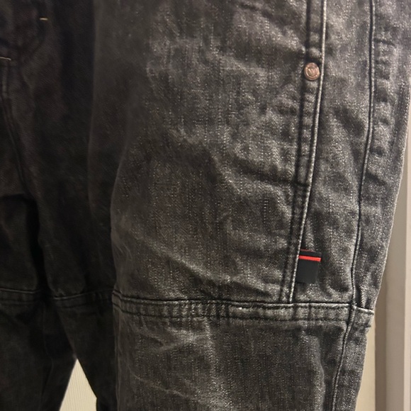 Vintage Y2K Willie + Esco Dungaree Jeans Dark Gray Charcoal Streetwear 42 x 47 - Picture 10 of 12